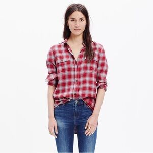 Madewell | Ex-Boyfriend Shirt in  Fairfax Plaid Size Small